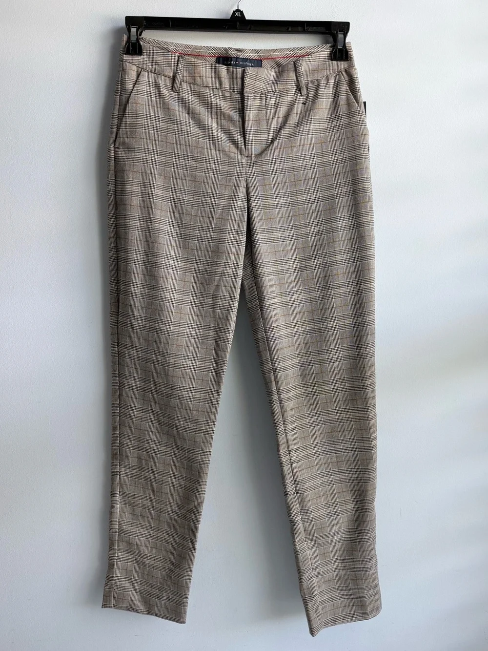 Tommy Hilfiger Women's Gray Plaid Hampton Trouser Pants Size 12